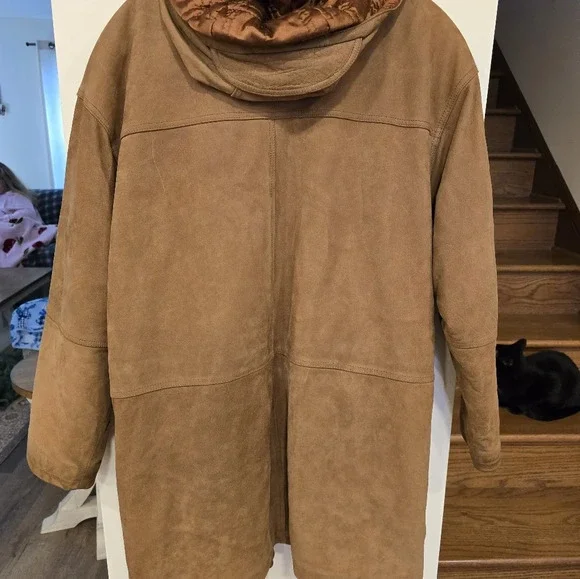 Vintage Burberry Leather Duffle Coat with Toggles Size XL